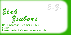 elek zsubori business card